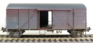 Exact-Train EX22087 - H0 - Gedeckter Güterwagen Gms35 Verschmutzt, DR, Ep. III